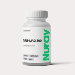 Nuray Triple-Mag Chelated Magnesium Supplement  for Muscle, Nerve, Bone Health, Cardiovascular Support, and Energy Boost, 300 mg, 120 Capsules
