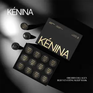 KENINA Orchid Sleep Mask Skip Wash Night Care Skin Repair for Restful Night Restorative Skincare 10 Individual Masks in Sleek Black Box Collagen Overnight Lifting Face Mask