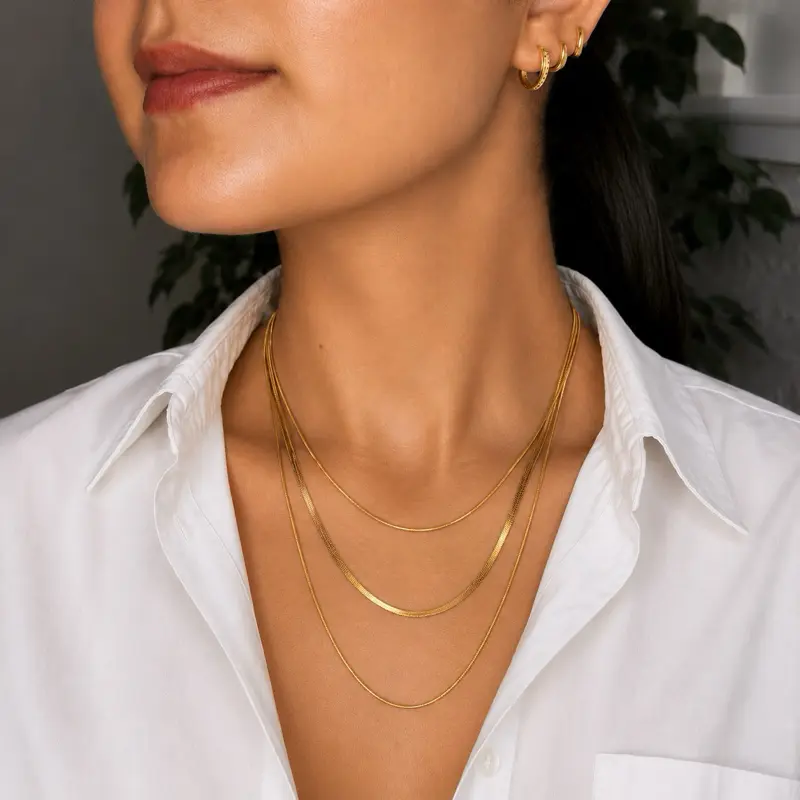 Violet Cascade Necklace - Waterproof Stainless Steel Jewelry