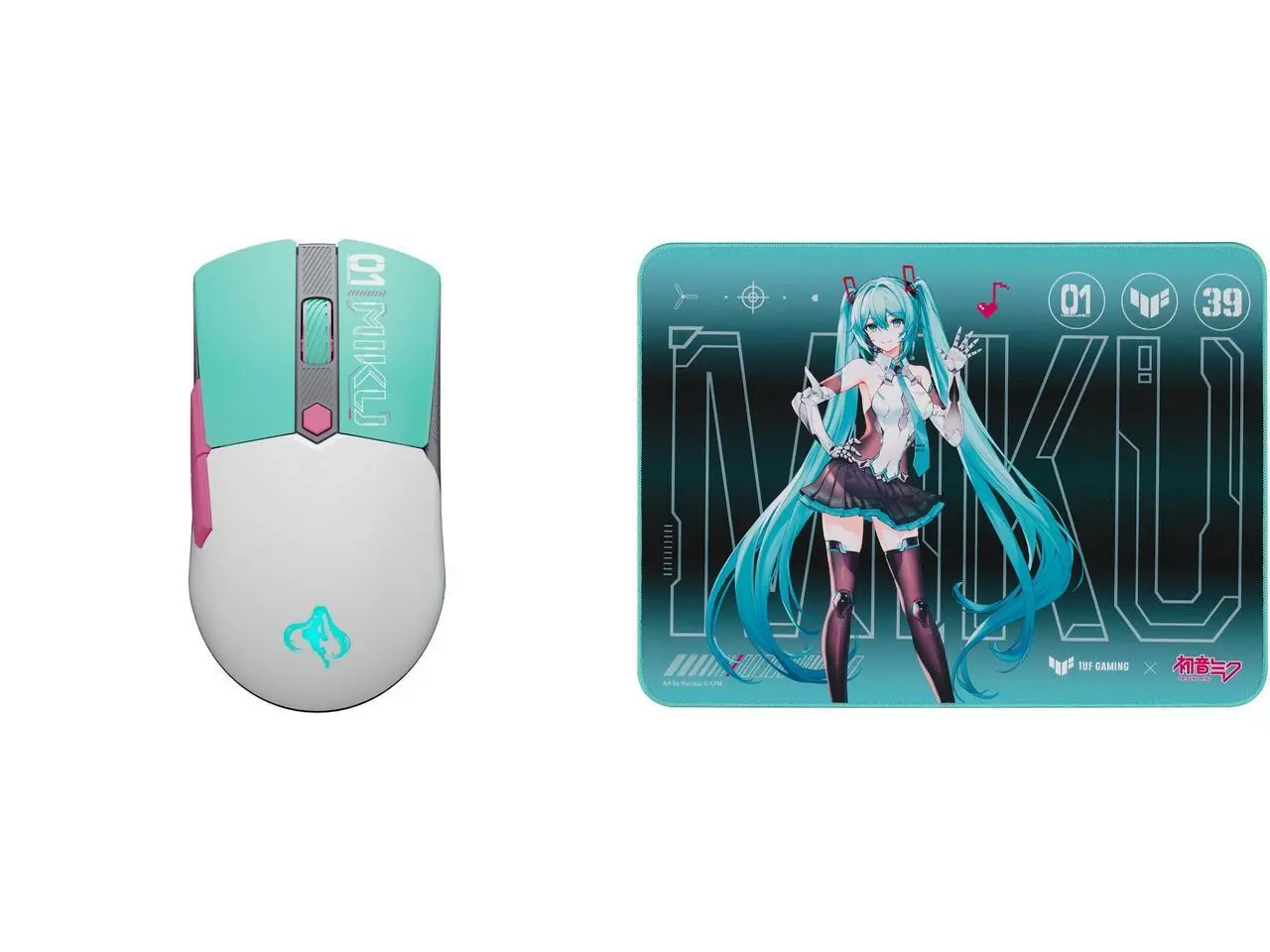 ASUS TUF Gaming Mini Wireless Mouse Hatsune Miku Edition ASUS TUF Gaming P1 Hatsune Miku Edition 360x260mm Gaming Mouse Pad