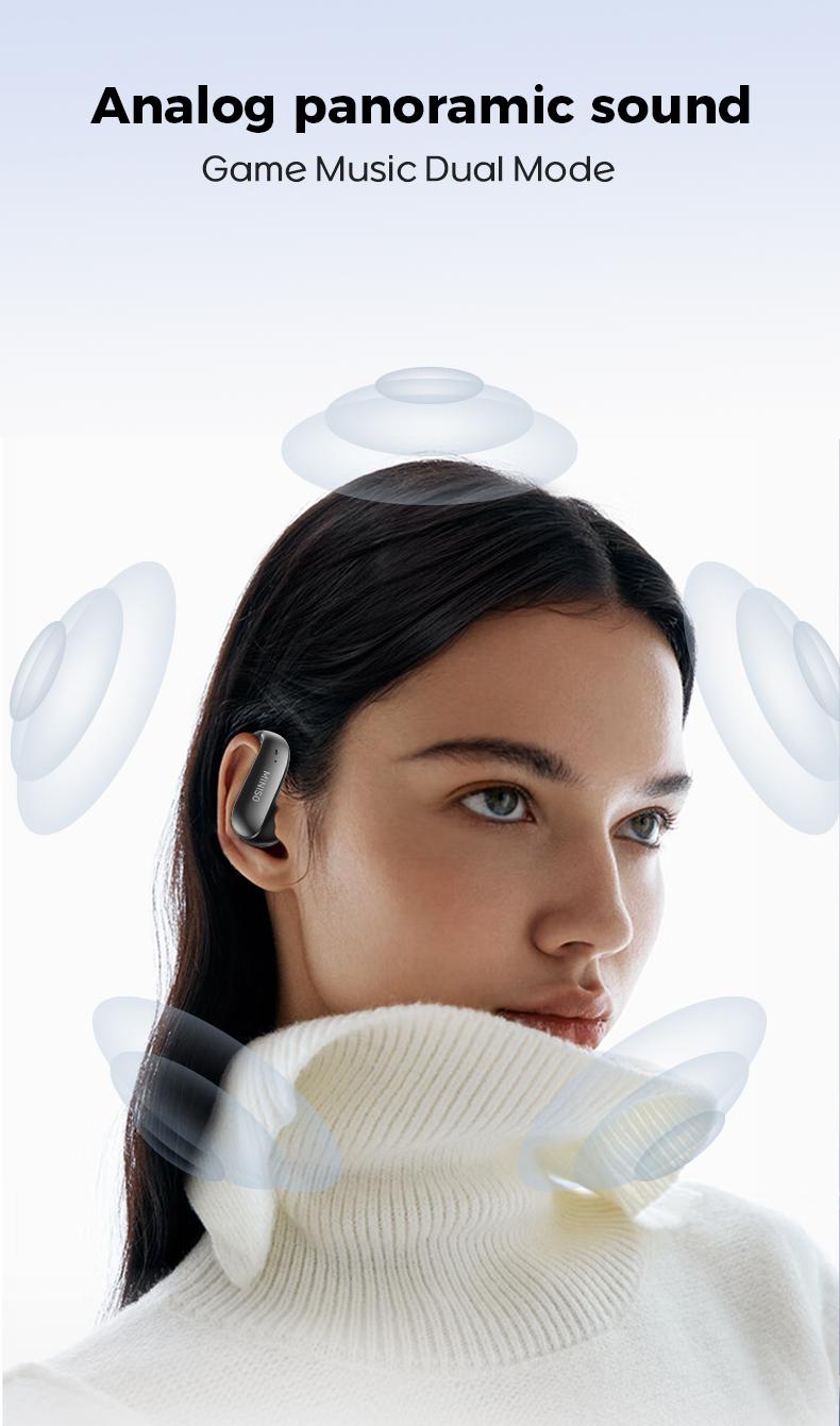 MINISO Wireless EarBuds - Bluetooth Headphones with Zero‑Gravity Titanium Ear‑Hook Design, Noise Isolation, Wireless Earbuds Headset Bluetooth 6.0, IPX5 Waterproof & Sweatproof, Ideal for Travel & Electronic Gifts for Men and Women