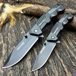 2-Pack Folding Kitchen Utility Knife Set, Black Coated Blades with Non-Slip Handles