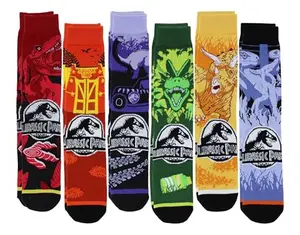 Jurassic Park Men's Crew Socks 6-Pair Pack Jurassic Park Men's Crew Socks 6-Pair Pack