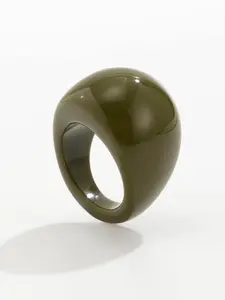 Simple Fashion Colorful Geometric Round Resin Ring, Wide Holiday Jewelry, Perfect for Girls Daily Wear and Friend Gifts