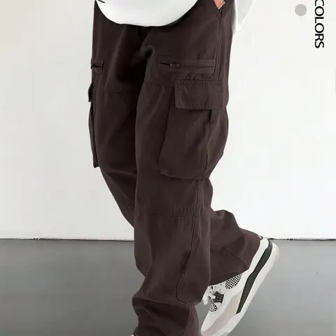 【Black Friday】Unisex Casual Loose Solid Color Adjustable Drawstring Waist Cargo Pants, Comfy Zipper Pockets Pants for Men & Women, All-Season Woven Bottoms for Daily Outdoor Wear