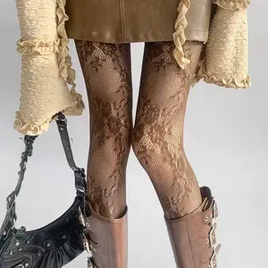 French Retro Lace Fishnet Socks for Women, Floral Hollow Jacquard Mesh Stockings, Sexy Breathable Stretch Ankle Socks, Soft Sheer Fashion Hosiery for Daily Wear, Date Night, Party Outfits