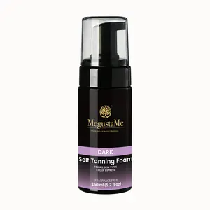 MegustaMe Dark Self Tanning Foam, 1HR Express Sunless Tanner, Streak-Free, For All Skin Types