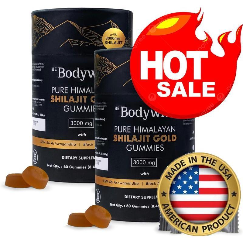 Be Bodywise Pure Himalayan Shilajit Gummies | For Optimal Energy, Immunity, Vitality, Endurance, Packing, Longer time & Stamina Support | 3000mg with KSM-66 Ashwagandha, Gokshura, Saffron, Black Musli, Fulvic Acid & 85+Trace Minerals  Organic  Healthcare