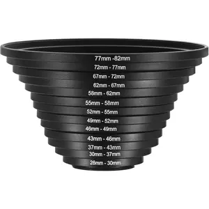 13pcs Step Up Ring, Camera Lens Filter Adapter Ring Aluminum Filter Ring Adapter Set for Camera Lens Hood, 72-77MM, 77-82MM