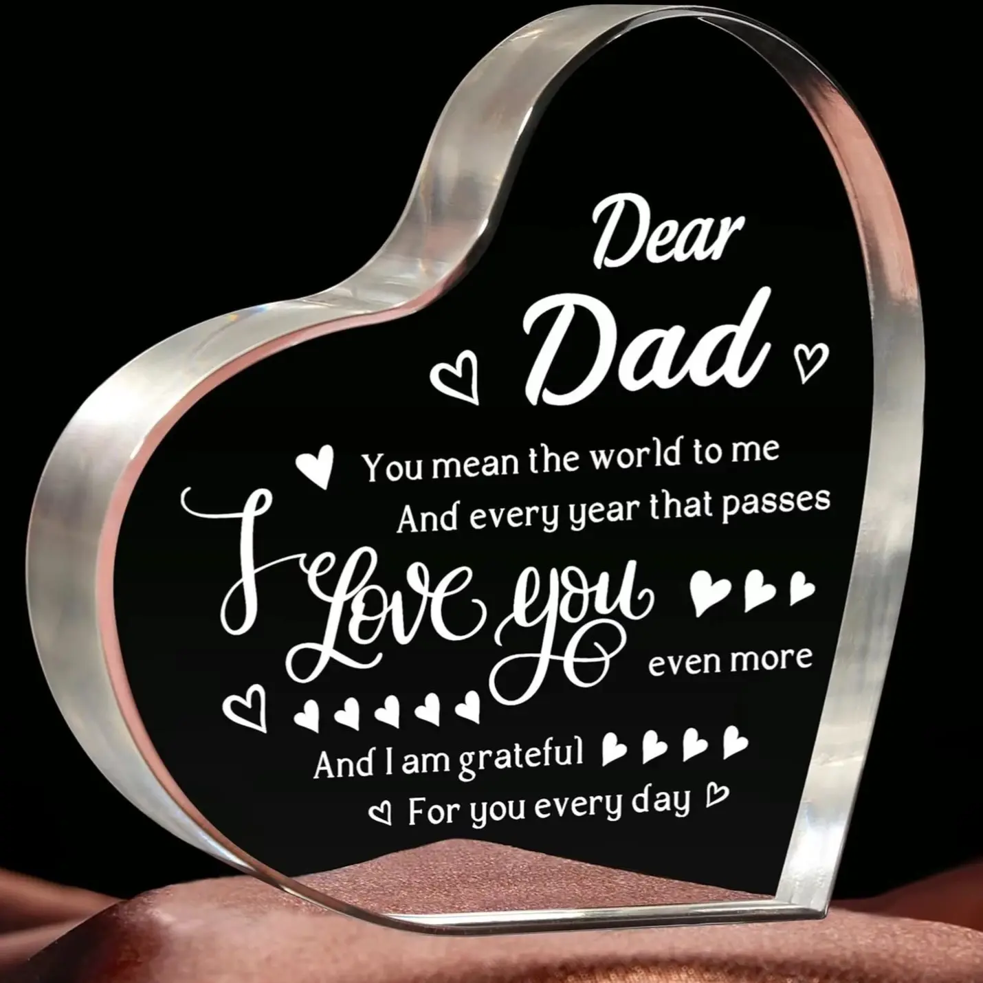Father's Day Gifts For Dad From Daughter, Son, Birthday Gifts For Dad, Bonus Dad, Funcle, New Dad Gifts For Men, Father's Dad Gifts Heart Acrylic
