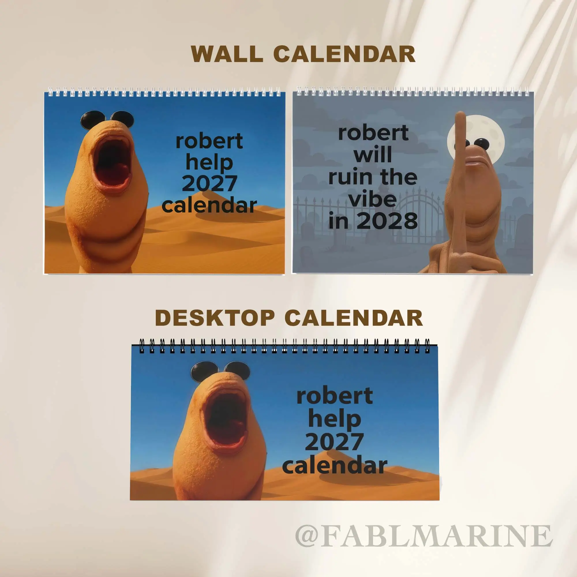 Marcus The Worm Wall Calendar 2027, Funny VRChat Meme 2027 Desk Calendar, Cute AI Worm Gift, Home Decor, Planning Calendar