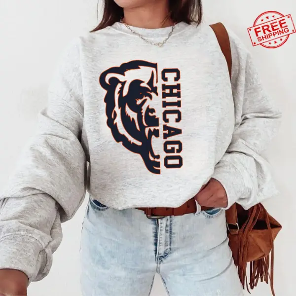 Vintage Chicago Football Sweatshirt, Retro Crewneck Pullover, Cozy Bears Style Sweater, Classic Game Day Fan Gift Apparel