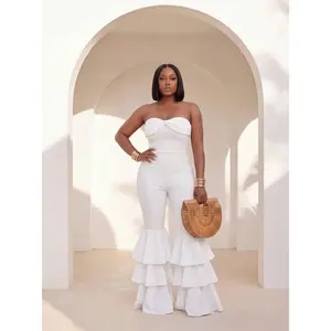 All White Flare Jumpsuit