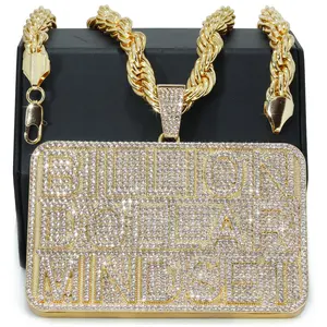 Huge Extra Large " BILLION DOLLAR BRICK" Fully Iced | 14k Gold Plated Necklace