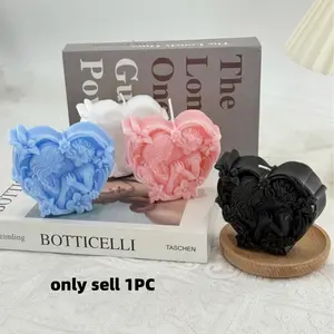 1PC Heart Mother Son Scented Candle, Holiday Gift, Mother's Day Candle, High-End Decorative Ornament, Angel Heart Flower Pattern, Best Gift for Mom