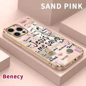 Electroplated Phone Case for iPhone 15 Pro Max 16 14 Plus 13 12 11 X XS Max XR Jesus Me Salvo Soft TPU Silicone Dirt-proof Easy to Clean Soft Cover Gift