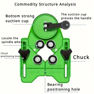Ceramic tile hole location positioning tool-used for brick installation, edge milling and positioning drilling sockets, brick drilling accessories, solid structure, color matching green and black, precision glass and marble drilling and leveling tools
