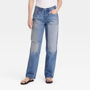 Women's Mid-Rise Patchwork 90's Baggy Jeans - Universal Thread Women's Mid-Rise Patchwork 90's Baggy Jeans - Universal Thread