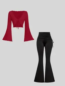 Women's Elegant Multifunctional Cardigan Tie Jacket Set, High Waist Slim Fit Pants, Stylish Casual for Daily Wear