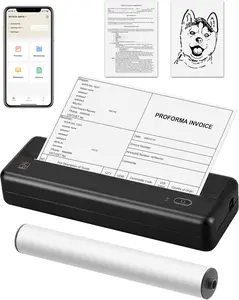 HPRT MT810 Portable Printer, A4 Wireless Bluetooth Travel Printer, Thermal Printer Support 8" & 4" Thermal Roll Paper Suitable for Home Vehincles Office Business