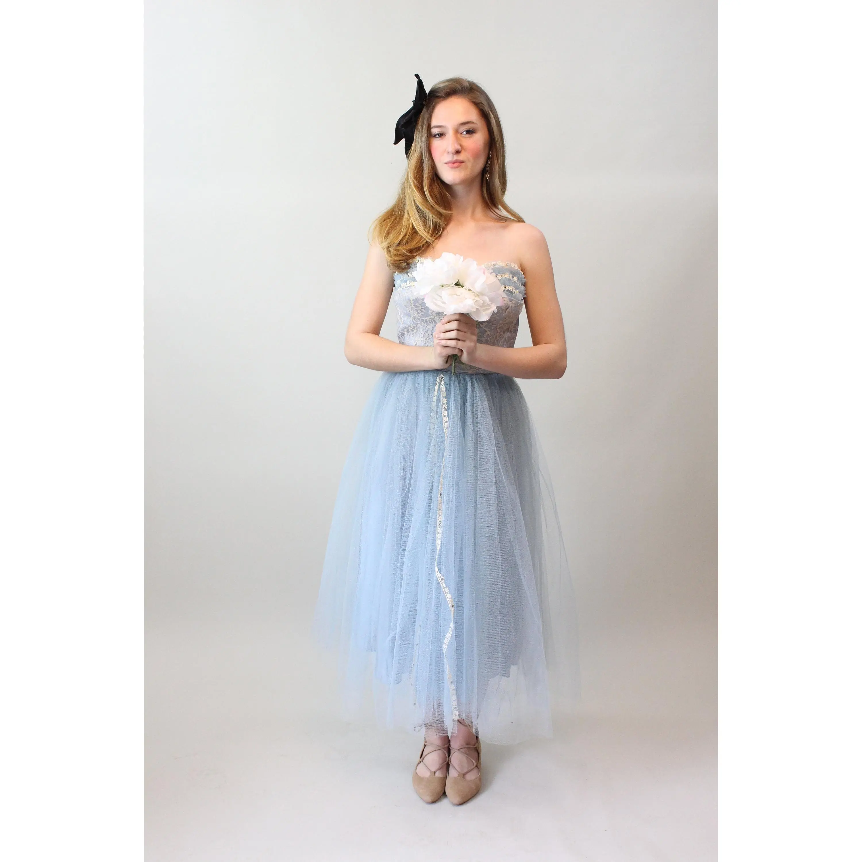 1950s blue CUPCAKE lace tulle dress small  | new spring summer