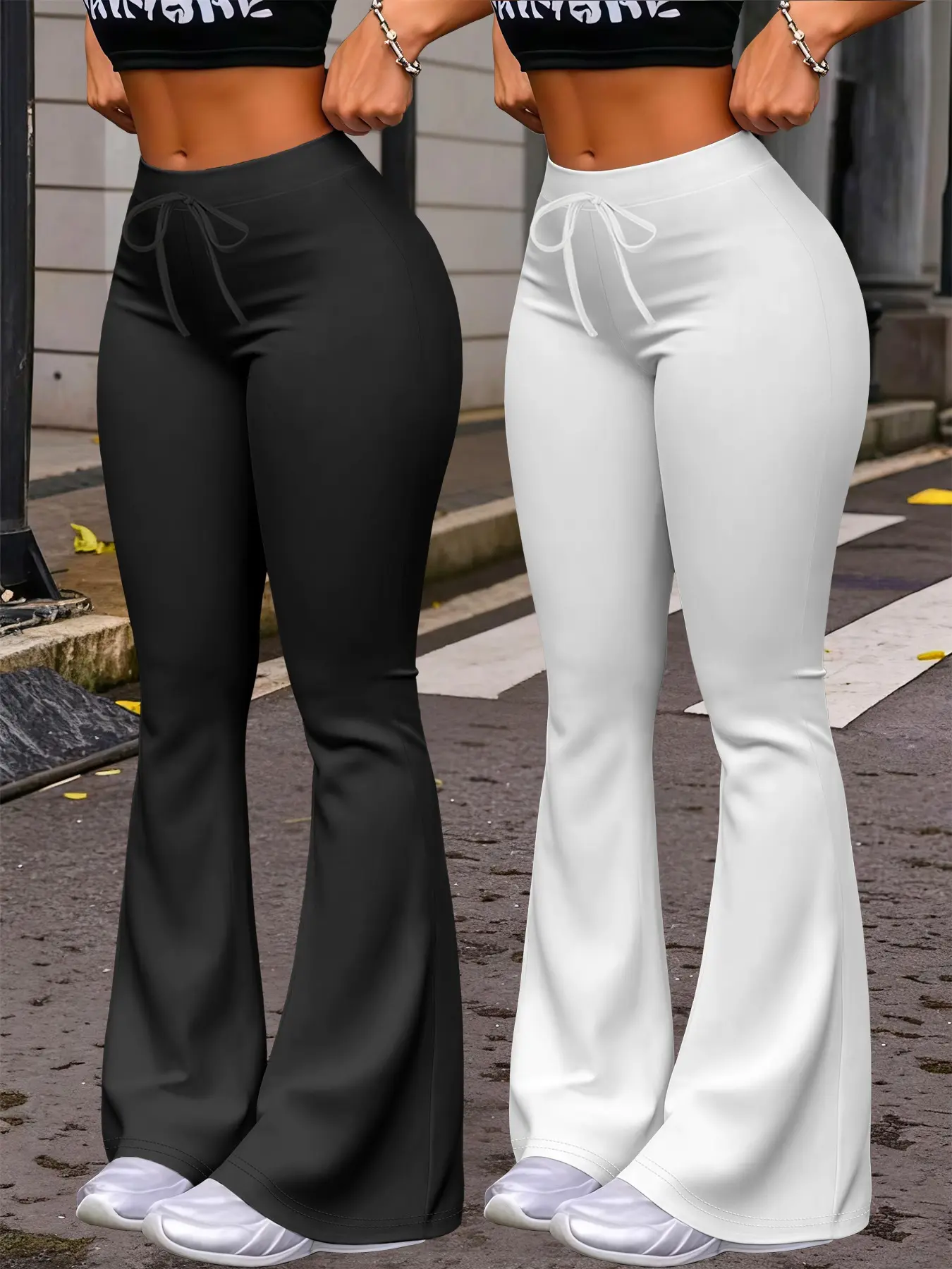 Women's Stretchy Pants, Casual Fitted Plain Design, Spring & Fall Wear, Comfortable Daily Use, Versatile Fashion Apparel