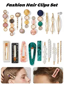 1 Set Fashion Hair Clips Elegant Acrylic Resin Imitation Pearl Hair Clips Accessories, Cute Hair Barrettes Bobby Pins, Super Cute Clips, strong and durable material, pretty and exquisite out looking, for Women Girl Party Wedding  Birthday Gifts