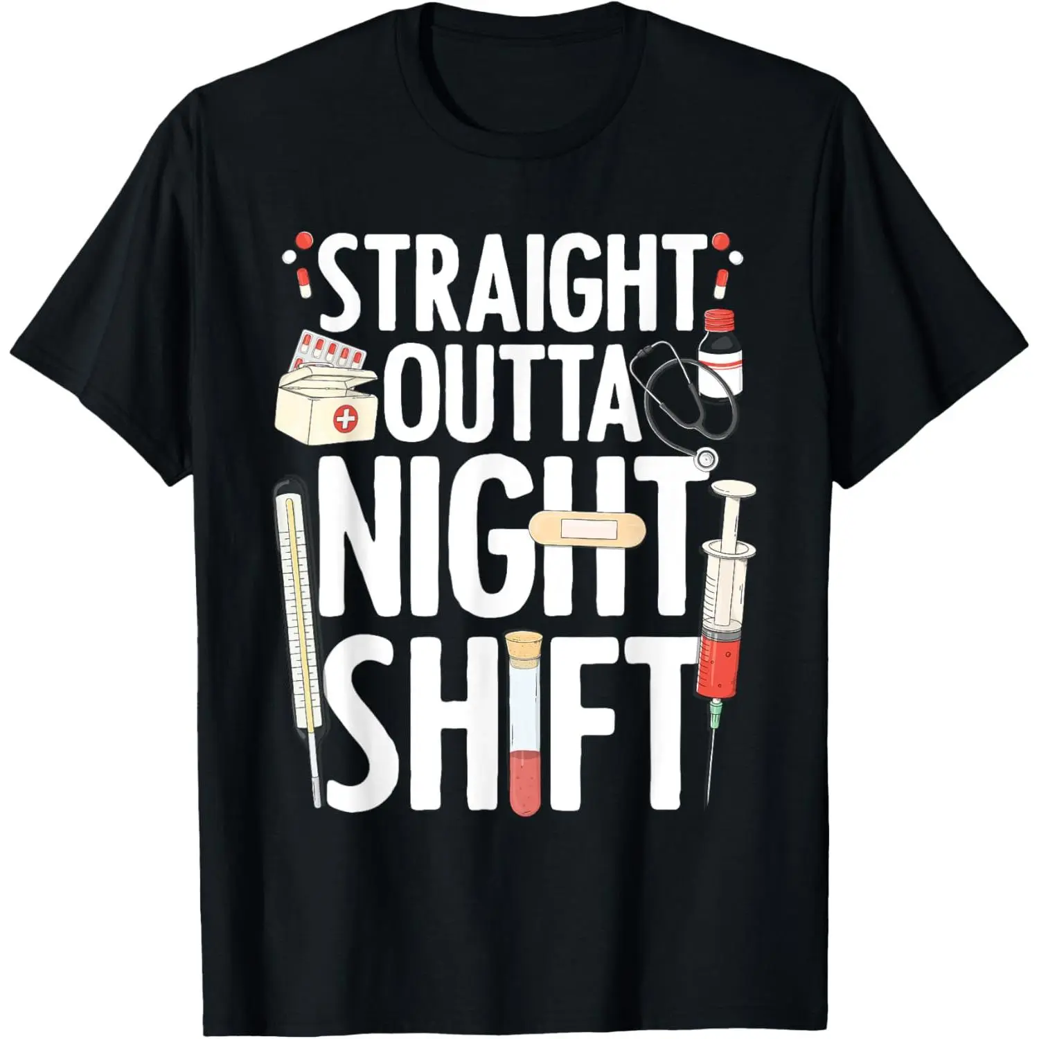 Night Shift Nurse For Men Women Emergency Registered Nurse T-Shirt