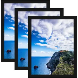 10x14 Black Picture Frame Set of 3,  Painting Frames for 30 x 40cm  Painting Art, Wall Mounting Horizontally or Vertically