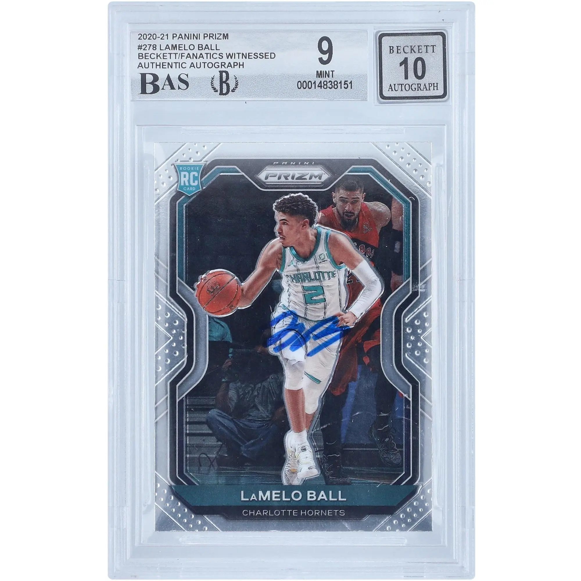 LaMelo Ball Charlotte Hornets Autographed 2020-21 Panini Prizm 7 #278 Beckett Fanatics Witnessed Authenticated 9/10 Rookie Card - Fanatics Authentic Certified