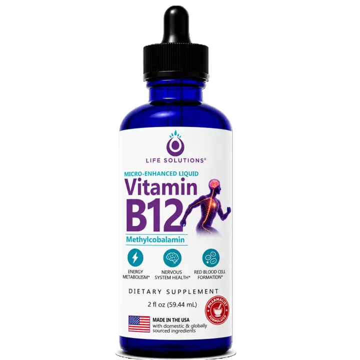 Life Solutions Liquid Vitamin B12 Methylcobalamin Drops, 2 Fl Oz