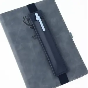 Pure Color PU Leather Pen Holder, Elastic Band Design, Durable and Stylish Office Desktop Organizer, Notebook Pencil Case, Perfect Gift, Office Desk Accessories