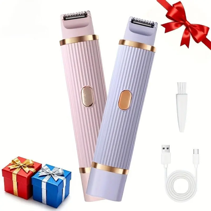 2-In-1 Electric Shaver & Trimmer - Full Body Care Kit with Soothing Bath/Washable Knife Head, Portable Storage Box Design, Painless Hair Removal, Suitable for Full Body Trimming