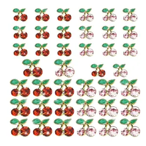 Cherry Design Nail Art Charms, 40pcs/set Cute Fruit Shaped Nail Art Decoration, DIY Materials for Nail Art Decoration & Jewelry Making