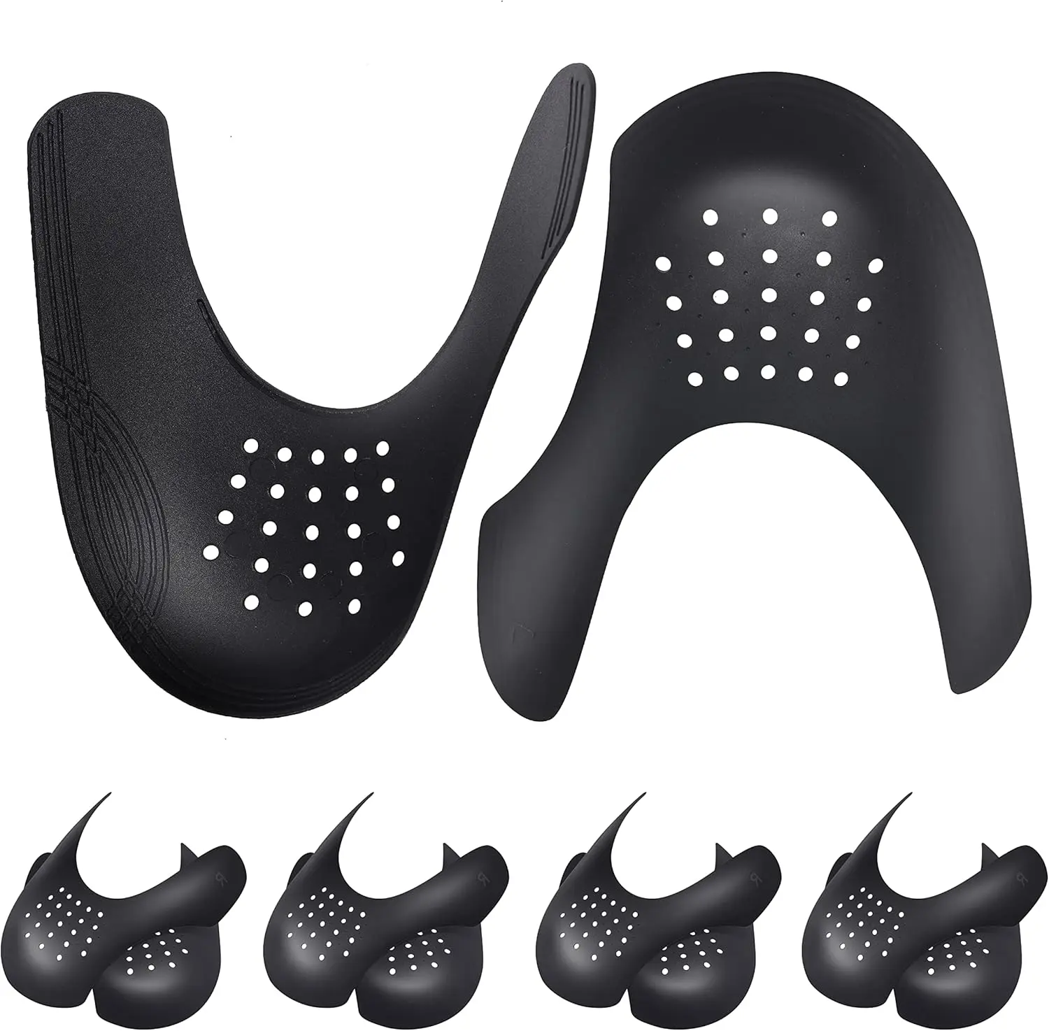 Crease Protectors Suitable for Most Sneakers, 4 Pairs Crease Protectors for Jordan 1, Air Force 1, and Dunk Low; Men's 7.5-12/ Women's 5-8.5 (Black, Women's US Size 5-8.5)