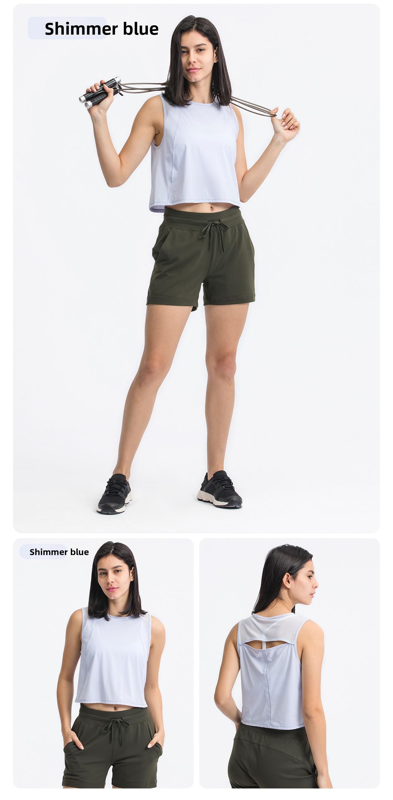 New Sleeveless Crop Tank Top, Sexy Hollow Out Design, Quick-Dry Breathable Yoga & Sports Casual Wear