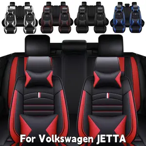 For Volkswagen JETTA 2008-2023 Car Seat Covers Premium Napa PU Leather Front Rear Full Set with 4 Pillows , Seat Cushion Pad Mat Protector Waterproof