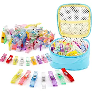 Sewing Clips 100 count Quilting Clips 80 Small +20 Large Fabric Clips Assorted Colors & Sizes, Multipurpose Plastic Clips Craft Clips Sewing Supplies Quilting Accessories Crafting Tools