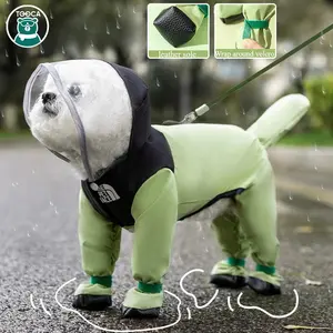 Waterproof Dog Raincoat with Transparent Hood – All-Season Pet Jumpsuit for Dogs