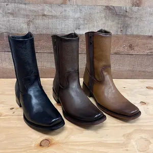 Men’s Western Cowboy Boots with Zipper – Genuine Leather | Dubai Toe | Comfortable Western StyleEst. 261