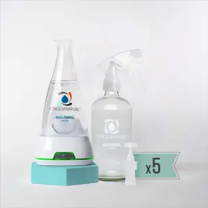 Force of Nature Starter Kit w/ Reusable Glass Bottle - Multi-Purpose Household Cleaner, Disinfectant & Deodorizer Spray - Eco-Friendly, Toxin-Free, 5 Refills