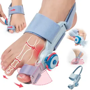 Tech Love Bunion Corrector - Adjustable Knob Brace Splint with Nail Care Support, Manicure Compatibility, Anti-Slip Heel Strap, Custom-Fit Orthopedic Toe Straightener for Adult Daily Use (Blue), Correction