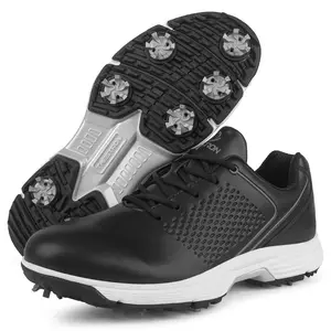 Golf Shoes for Men Spiked Waterproof Breathable Golf Shoes - Lightweight Golf Training Sneakers Comfort for Walking 18 Holes
