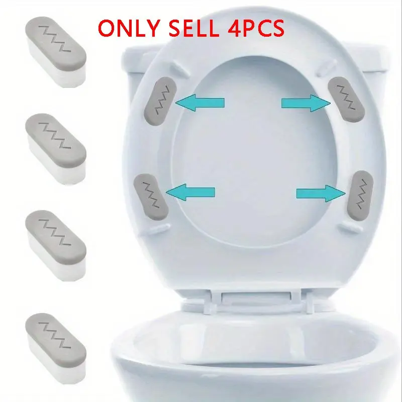 4pcs Toilet Seat Bumper, Bidet Seat Bumpers With Strong Buffer And Adhesive Function For Bidet Attachment, Keep Your Toilet Seat More Secure And Comfortable Toilet Bumper, Bathroom Accessory
