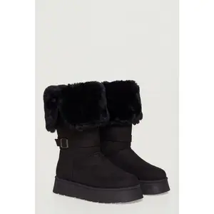 Fold Over Cuff Platform Winter Boots