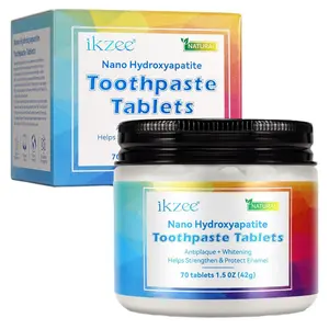 Fluoride-Free Nano Hydroxyapatite Toothpaste Tablets - Enamel Protection & Teeth Whitening with Xylitol & Mint, Eco-Friendly （70pcs）