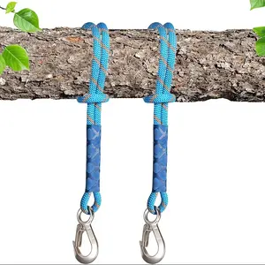 Hook Loop Swing Suspension Rope Set, Durable Hammock & Tree Swing Accessories, Easy Install with Carabiners for Outdoor Use