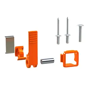 212 MAIN Carefree Freedom Flipper Latch Kit - Orange Flip Latch, Flip Handle for Door Hardware Installations