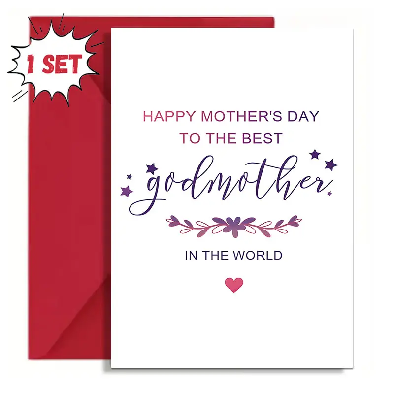 Happy Mother's Day To The Best Godmother In The World Card,Mother's Day Card For Amazing Godmother,Minimalist Mother's Day Card For Godmother