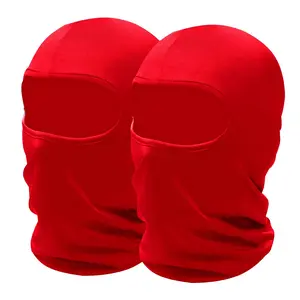 2 Pack Red Ski Mask Sun Protection Lightweight Balaclava Face Men Women Football Motorcycling